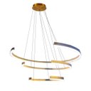 Ver imagem 4 de Lustre Luminaria Arco 3 Aneis Pendente Led Perfil Dourado Ambiente Sala de Jantar Restaurante Casa S