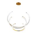 Ver imagem 3 de Lustre Luminaria Arco 3 Aneis Pendente Led Perfil Dourado Ambiente Sala de Jantar Restaurante Casa S