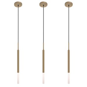 Kit 3 Pendentes Teto Luminária Tubo Difusor Quarto Bronze