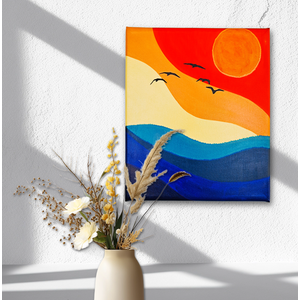 Mini Quadro Figurativo Pintado a mão para Decoração Medindo  30x25cm