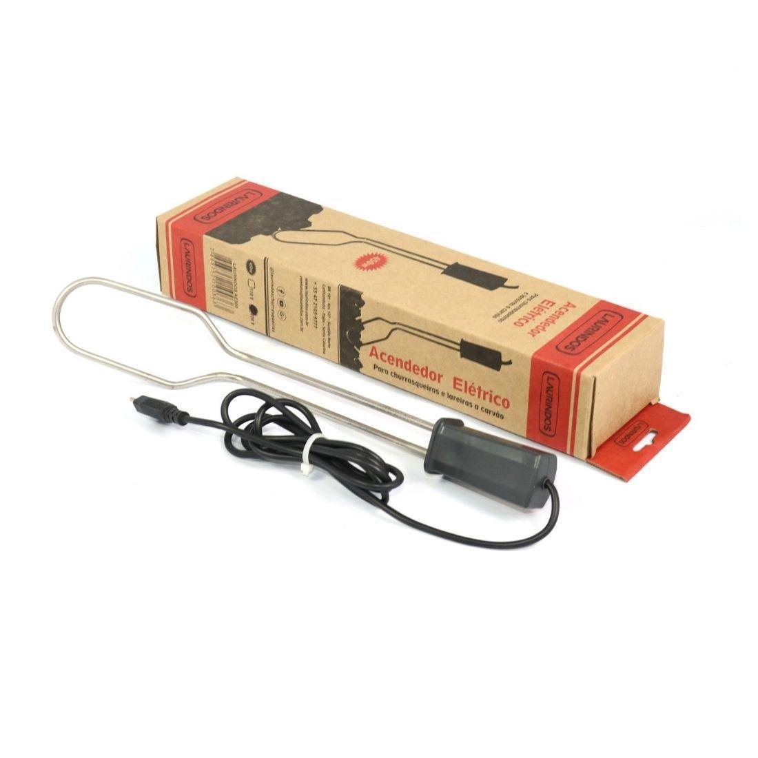 Acendedor Elétrico 220V Churrasqueira Carvão Lareira Fio 2M - 5