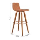 Ver imagem 2 de Kit 3 Banquetas Altas Luxo Aço Cobre Terracota Marrom