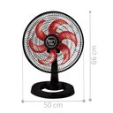 Ver imagem 2 de Ventilador Mesa Lorena Preto Oscilante 127v Pás Vermelha