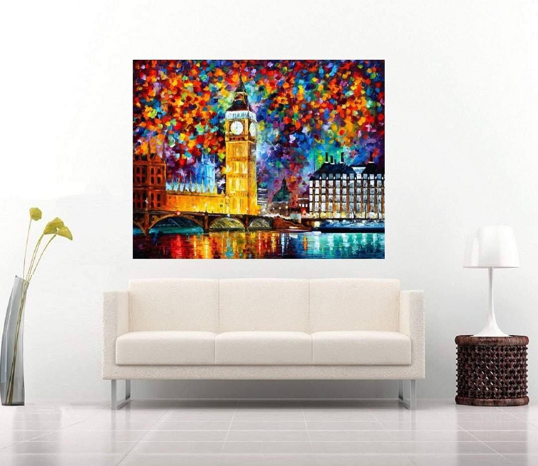 Quadro Pintura Tela Cidade Paisagem Urbana 4009: 90cm (A) x 120cm (L) - 3