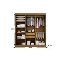 Ver imagem 3 de Guarda Roupa Solteiro 6 Portas e 2 Gavetas c/ Pés Espanha Imbuia - Rufato