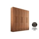 Ver imagem 1 de Guarda Roupa Solteiro 6 Portas e 2 Gavetas c/ Pés Espanha Imbuia - Rufato