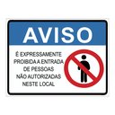 Ver imagem 1 de Placa Proibida Entrada, Somente Pessoas Autorizadas Pvc 20x15cm TaColado 10 Unidades