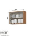 Ver imagem 4 de Armário Aéreo 80cm com 2 Portas Venaly Marrom/Cinamomo