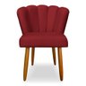 Kit 2 Cadeiras de Jantar Pétala Estofada Pés Palito Veludo Vermelho - Montanaris Decor - 2