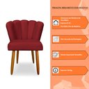 Ver imagem 5 de Kit 2 Cadeiras de Jantar Pétala Estofada Pés Palito Veludo Vermelho - Montanaris Decor