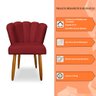 Kit 2 Cadeiras de Jantar Pétala Estofada Pés Palito Veludo Vermelho - Montanaris Decor - 5