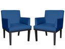 Ver imagem 1 de Kit 2 Poltronas Decorativa Vitória Suede Azul Marinho Pés Madeira Mz Decor