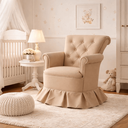 Ver imagem 1 de Poltrona Amamentação Quarto Bebê Confortável Descanso Sala Leitura Suede:suede Bege