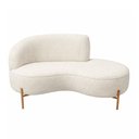 Ver imagem 5 de Sofá Curvo Billini 3 Lugares 230cm Braço Dir. Pés Ouro Bouclé Off White - Sallar Home