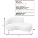 Ver imagem 4 de Sofá Curvo Billini 3 Lugares 230cm Braço Dir. Pés Ouro Bouclé Off White - Sallar Home