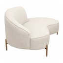 Ver imagem 6 de Sofá Curvo Billini 3 Lugares 230cm Braço Dir. Pés Ouro Bouclé Off White - Sallar Home