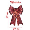 Ver imagem 3 de Kit 4 Enfeite Árvore Natal Laço Vermelho Camurça 31 Cm
