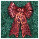 Ver imagem 1 de Kit 4 Enfeite Árvore Natal Laço Vermelho Camurça 31 Cm