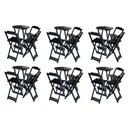 Ver imagem 1 de Kit 6 Jogos De Mesa Bistrô De Madeira Dobrável Com 3 Banquetas - Preto