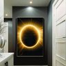 Quadro Eclipse Preto e Dourado Vertical - Tela Única Decor Arte RJ 90 x 60 cm Dourada - 1