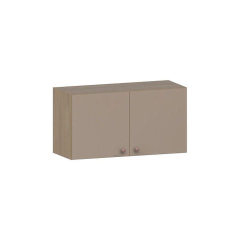 Armário Aéreo de Geladeira 80cm 2 Portas Classic Luciane Móv Freijó-petala Rosa