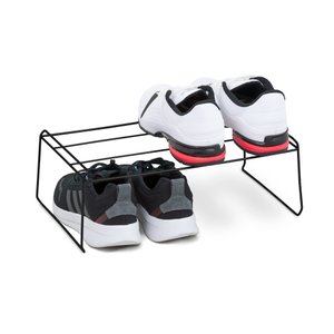 Sapateira Empilhável Preta Organizador de Armário para Calçados Tenis Sapato - Kit com 2 Unidades