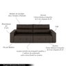 Sofá Retrátil 3 Lugares 224cm 2 Módulos Nero com Usb Couro Marrom G52 - Gran Belo - 7