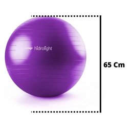 Bola de Exercícios Suiça com Bomba de Ar - Hidrolight Fl13b 65cm - Academia - Pilates - Yoga:roxo/ún - 3