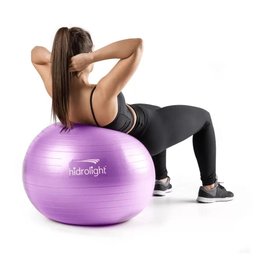 Bola de Exercícios Suiça com Bomba de Ar - Hidrolight Fl13b 65cm - Academia - Pilates - Yoga:roxo/ún - 5