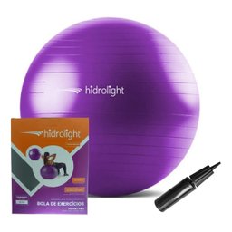 Bola de Exercícios Suiça com Bomba de Ar - Hidrolight Fl13b 65cm - Academia - Pilates - Yoga:roxo/ún - 4