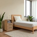 Ver imagem 6 de Mesa de Cabeceira Londres Lateral Canela 2 Gavetas 1 Nicho