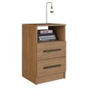 Ver imagem 5 de Mesa de Cabeceira Londres Lateral Canela 2 Gavetas 1 Nicho