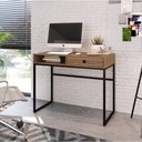 Ver imagem 1 de Mesa de Escritório Industrial com 1 Gaveta e 1 Nicho - Mel/Preto