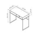 Ver imagem 4 de Mesa de Escritório Industrial com 1 Gaveta e 1 Nicho - Mel/Preto