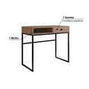 Ver imagem 3 de Mesa de Escritório Industrial com 1 Gaveta e 1 Nicho - Mel/Preto