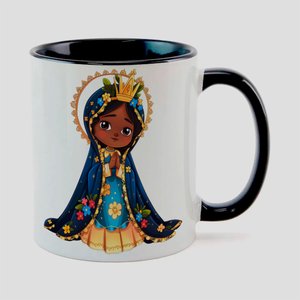 Caneca Branca com Interna Preta Y5 Nossa Senhora da Aparecida 22