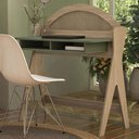 Ver imagem 4 de Mesa Escrivaninha para Escitório Home Office 90cm Orgânica 3D Monalisa A05 Carvalho Menta - Lyam