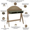 Ver imagem 5 de Mesa Escrivaninha para Escitório Home Office 90cm Orgânica 3D Monalisa A05 Carvalho Menta - Lyam