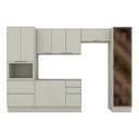 Ver imagem 2 de Cozinha Completa Fineze 10 Portas 4 Gavetas com Vidro 100% MDF Areia Hp Fineze - Henn
