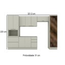 Ver imagem 4 de Cozinha Completa Fineze 10 Portas 4 Gavetas com Vidro 100% MDF Areia Hp Fineze - Henn