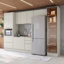 Ver imagem 1 de Cozinha Completa Fineze 10 Portas 4 Gavetas com Vidro 100% MDF Areia Hp Fineze - Henn