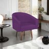 Poltrona Decorativa Luiza Pés Palito Suede Roxo - 1