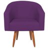 Poltrona Decorativa Luiza Pés Palito Suede Roxo - 7