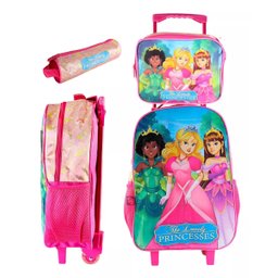Kit Mochila Infantil Escolar com 3 Peças Princesas Diversão - 1