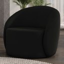 Ver imagem 1 de Poltrona Sala Decorativa Redonda 91cm Steve Suede Preto I01 - Mpozenato
