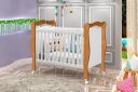 Ver imagem 1 de Berço Mini Cama Americano Al 3 em 1 com Rodinhas 3 Reguágens de Altura Cor Nature/ Branco Ja