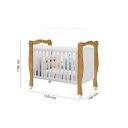 Ver imagem 3 de Berço Mini Cama Americano Al 3 em 1 com Rodinhas 3 Reguágens de Altura Cor Nature/ Branco Ja