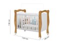 Ver imagem 3 de Berço Mini Cama Americano Al 3 em 1 com Rodinhas 3 Reguágens de Altura Cor Nature/ Branco Ja