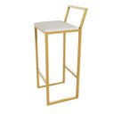 Ver imagem 2 de Kit 4 Banqueta Alta Confort Dourada com Assento Estofado Branco Don Castro Decor