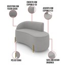 Ver imagem 3 de Sofá 2 Lugares Orgânico 140cm Pé Dourado Morgan Suede Cinza D03 - D’Rossi